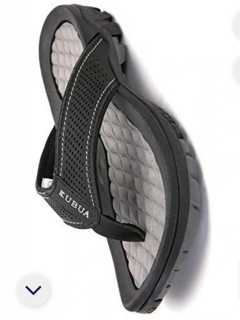 Kubua Men’s Black and Gray Cushioned Athletic Flip Flops Sandals Slide On